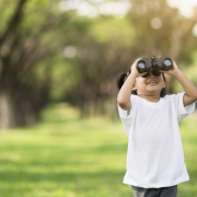 Child with binoculars
